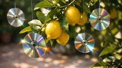 O truque dos CDs no limoeiro para afastar aves e salvar os limões