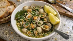 Berbigão à moda da Barra: rápido, com alho e coentros para molhar pão