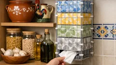 Dispensador DIY para caixas de lenços: organiza o armário sem cola nem parafusos