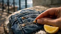 Como tirar ferrugem das calças de ganga com limão e sal sem desbotar