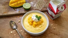 Mousse de manga com leite condensado e lima: cremosa, fresca e sempre a resultar