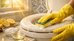 Como tirar o amarelo do assento da sanita com vinagre e ácido cítrico em 30 minutos