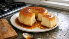 Pudim de Requeijão de Trancoso no forno: cremoso, liso e fácil de desenformar