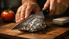 O truque do papel de alumínio para a faca: funciona mesmo ou é mito