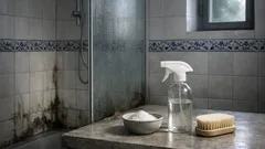 Como tirar manchas de humidade do duche sem lixívia: método simples com bicarbonato e vinagre