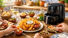 Cebola em flor na air fryer: o petisco crocante que impressiona sem fritar em óleo