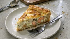 Quiche de bacalhau com camarão: cremosa por dentro e estaladiça por fora