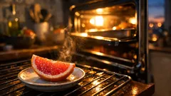 O truque da fatia de toranja no forno que corta o cheiro a fritos durante a noite