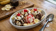Taça de banana split: sobremesa fresca e rápida para montar em 10 minutos