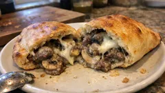 Calzone de strogonoff: massa caseira e recheio cremoso que não seca no forno