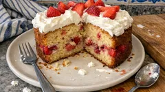 Bolo de morango com chantili: leve, fresco e com aspeto de pastelaria