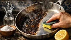 Como limpar uma frigideira de alumínio queimada sem riscar, com bicarbonato e vinagre