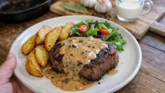 Bife com molho de café e natas — um jantar especial que se faz sem complicações