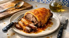 Perna de cabrito no forno com crosta de brioche: assado suculento para dias especiais