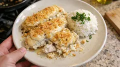 Filetes de pescada com banana no forno: gratinado cremoso e leve em 30 minutos